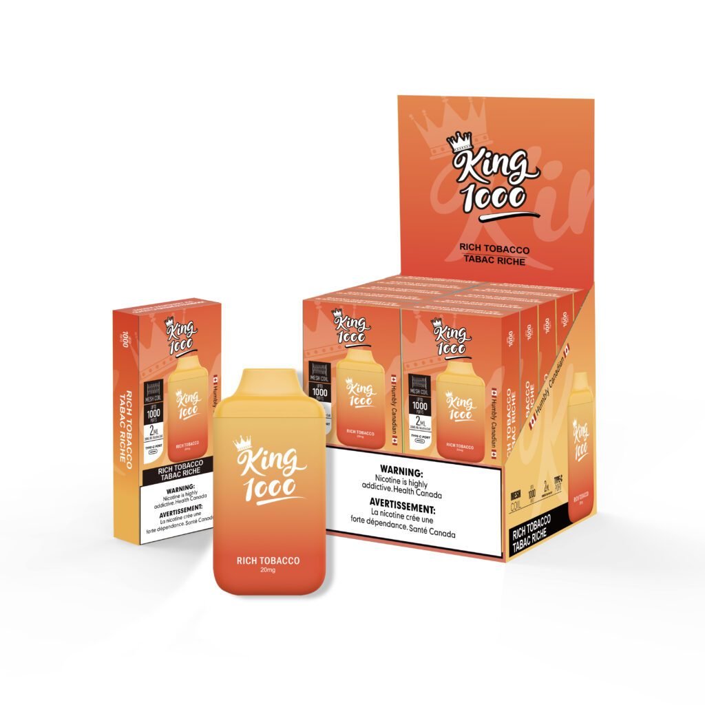 Buy King 1000 Vapes | Tobacco Flavor