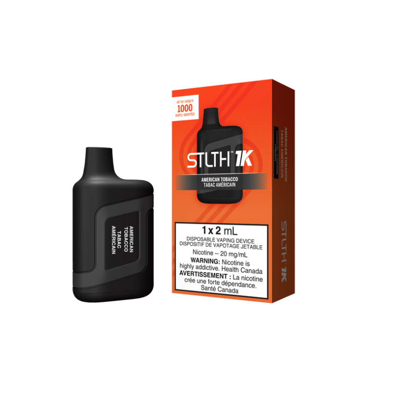 Stlth 1k vapes  american tobacco vapes product packaging