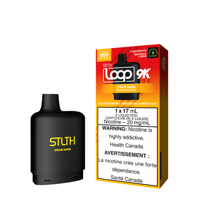 Product image of stlth loop 9k pods with strawnana flavor