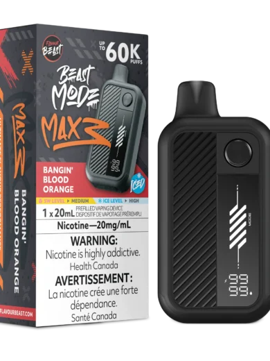 Flavour Beast Max 3 disposable vape in Bangin Blood Orange flavour — buy wholesale from a Canadian distributor